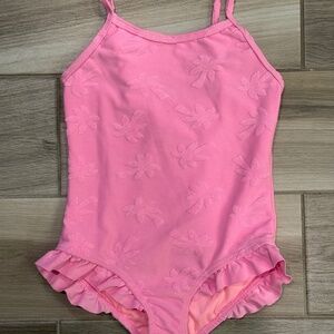 Like New BMagical by btween One-Piece Swim Suit - Pink Palm Trees Size 6T